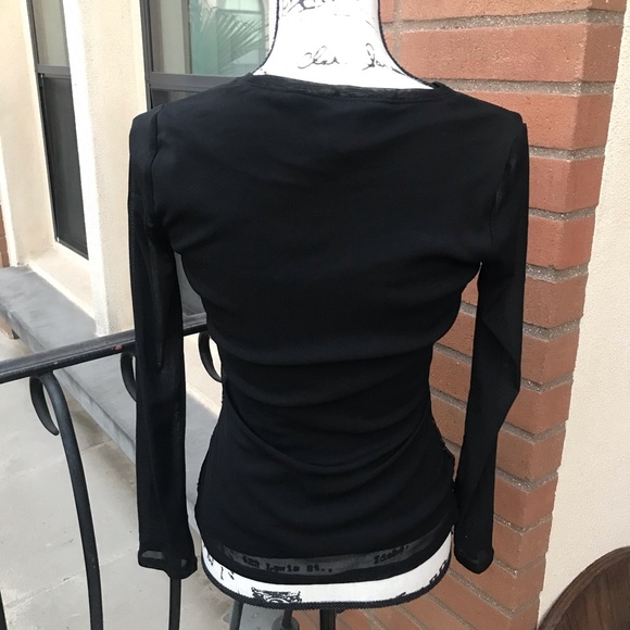 Black Mesh and Sequin Top - Picture 7 of 7